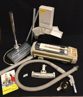 Vintage Electrolux 1401 Golden J Canister Vacuum 1401 Runs,  More