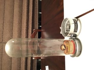 Vintage Dixie Vortex Cone Cup Dispenser Glass And Chrome Base.  No Wall Bracket