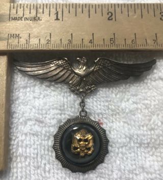 WW2 UNIQUE OFFICER PILOT SWEET HEART PIN US ARMY AIR FORCE STERLING SILVER 2