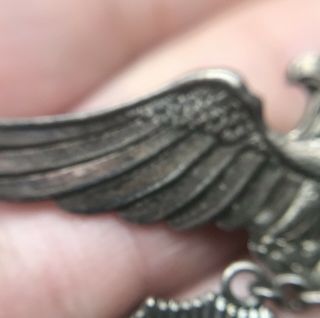 WW2 UNIQUE OFFICER PILOT SWEET HEART PIN US ARMY AIR FORCE STERLING SILVER 5