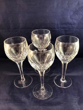 Set Of 4 Vintage Waterford Lead Crystal Clara Claret / Wine Goblets