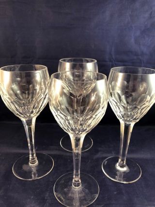 Set of 4 Vintage Waterford Lead Crystal CLARA Claret / Wine Goblets 2