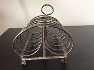 ANTIQUE GEORGIAN SILVER TOAST RACK - CHARLES FOX II REPAIR OR SCRAP 271 GRAMS 3