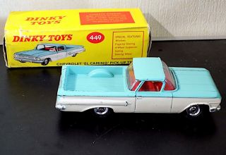 Vintage Diecast Dinky Toys 449 Chevrolet El Camino Pick - Up Truck,  1961 - 69.  Exib