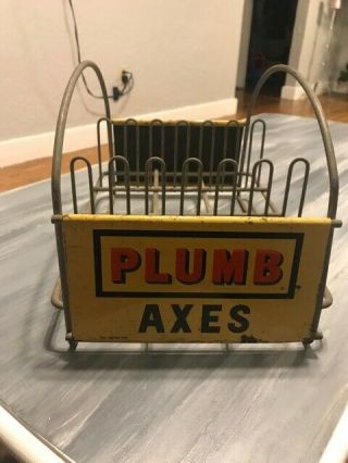Vintage Plumb Axes Store Counter Top Display,  2 Sided Advertising,