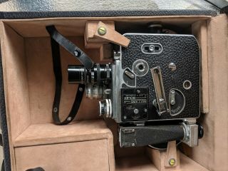 Vintage Paillard Bolex H - 16 Reflex 16mm Movie Camera W Case 3 Lenses & Paperwork