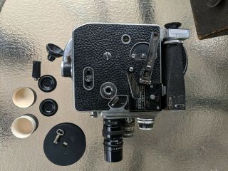 Vintage Paillard Bolex H - 16 Reflex 16mm Movie Camera w case 3 lenses & paperwork 8