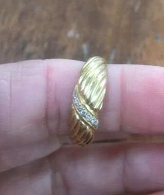 Solid 18ct Yellow Gold And Natural Diamond Ring Band.  3.  91 grams 5