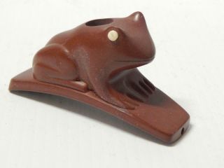 Vintage Frog Figural Vintage E.  Sioux Indian Plains Catlinite Pipestone Pipe