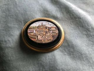 Antique Grand Tour Mico Mosaic Brooch Missing Pin