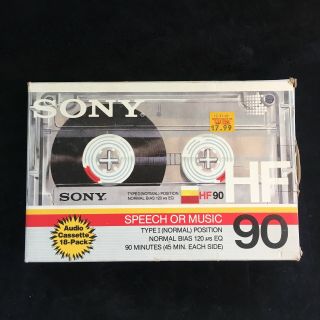 P75 - Vintage 18 pack SONY Audio Cassette Tapes blank HF90 Type I Normal Position 3