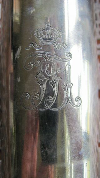 SIX 800 SILVER CUPS GERMAN HAND ENGRAVED NAMES FAMILY SHIELD EARLY 1900s 2