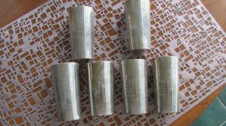 SIX 800 SILVER CUPS GERMAN HAND ENGRAVED NAMES FAMILY SHIELD EARLY 1900s 5