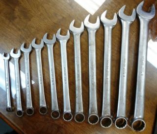 Vintage 1948 Snap - On Oex 11 - Pc Combination Wrench Set 1/2 - To 1 - 1/4 ",