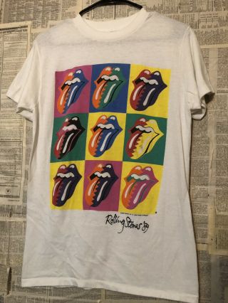 Vtg 80s The Rolling Stones North American Tour T - Shirt