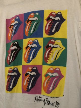 Vtg 80s The Rolling Stones North American Tour T - shirt 2