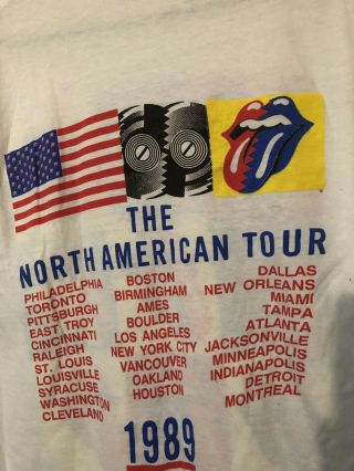 Vtg 80s The Rolling Stones North American Tour T - shirt 6