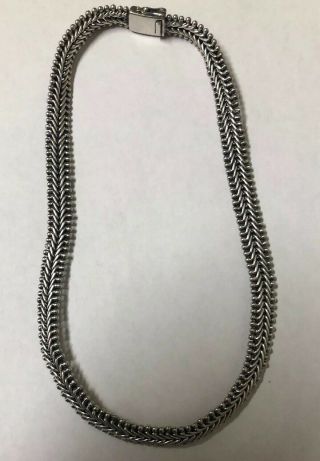 Vintage Sterling Silver Thick Rope Necklace 18’ 1/4’ Wide 88 Grams