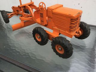 Vintage Orange 1950 ' s Doepke Model Toys Adams Steel Diesel Road Grader 2