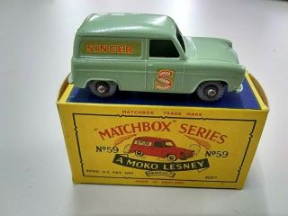 Vintage Moko Lesney Matchbox Nm 59 Ford Thames Singer Van Gpw