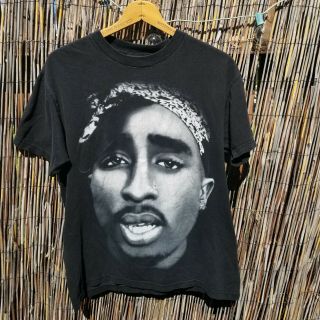 Rare Vintage Tupac T - Shirt Big Face With Real Studs 2006 Amaru Size L