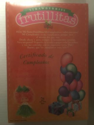 Vintage Strawberry Shortcake Argentina Frutillitas Mi Cumple Anos NRFB 3