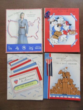 33 World War II WWII birthday Valentine greeting cards to military plus box 3