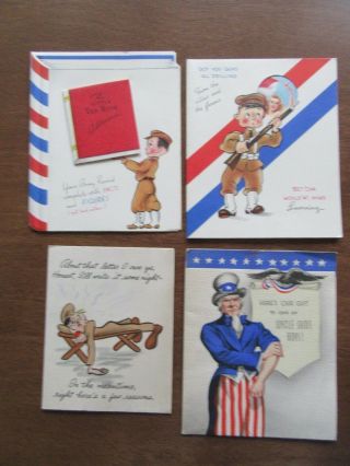 33 World War II WWII birthday Valentine greeting cards to military plus box 5