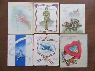 33 World War II WWII birthday Valentine greeting cards to military plus box 8