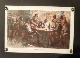 Vintage Black Americana " A Raise In The South " 1895 Art Print 13 3/4 " X 19 3/4 "
