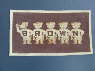 Vintage Brown University Felt Banner Pennant Flag With Brown Bears