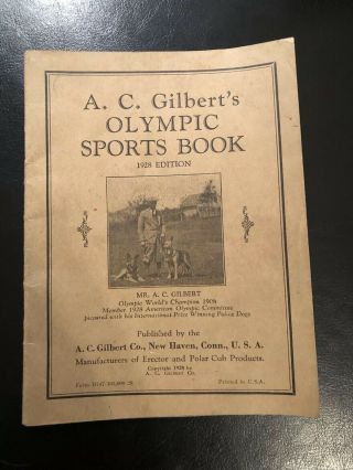 Antique Vintage A.  C.  Gilbert’s Olympic Sports Book 1928 Edition Pamplet