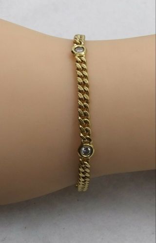 Vintage 18k,  750 Yellow Gold 1.  25 Carat Diamond Solitaire Bracelet