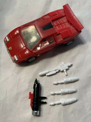 Vintage Transformers G1 Sideswipe Complete Autobot Car Missiles Hasbro 1984
