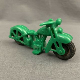 Hubley Vintage Kiddie Toy Green Plastic P.  D.  Police Motorcycle 5 " Missing Driver