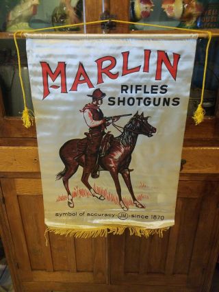Vintage Marlin Rifles And Shotguns Advertising Store Banner