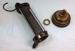 VINTAGE BRASS DAVY GAUZE MINERS LAMP R B BOLTON MINING ENGINEERS CONSETT 1970 ' S 2