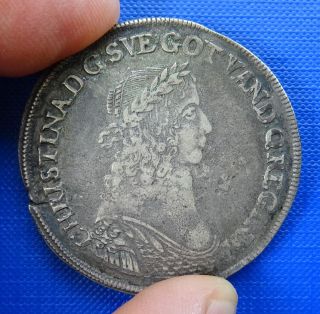 Sweden,  Kristina,  1632 - 54,  Silver 4 Mark,  1647 - Rare