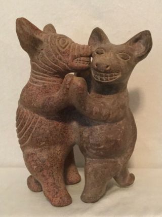 Dancing Dogs Of Colima Vintage Folk Art Mexico Collectible Ceramic Home Decor