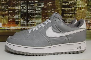 Vintage Nike Air Force 1 Low Medium Gray White 2001 Basketball Sneakers Size 12