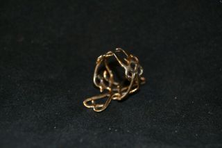 VTG 14k Solid Gold Statement Intricate Handcrafted Artisan Heart Ring 4.  4g 2