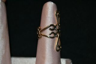 VTG 14k Solid Gold Statement Intricate Handcrafted Artisan Heart Ring 4.  4g 5