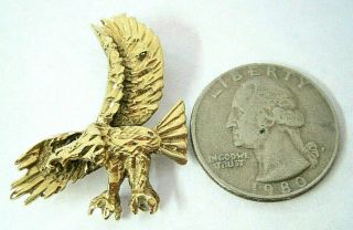 Vintage 10k Yellow Gold Spj Simon Prestige Jewelry Eagle Pendant 4.  6 Grams