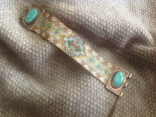 Chili Rose Sterling 2 Huge Turquoise $lower 1100 - $500=$600 Rare Vintage Bracelet