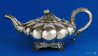 Smart William Iv Old Sheffield Plate Footed Squat Teapot C1835 Repaired
