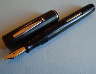 VINTAGE WATERMAN 52? (ENGLAND) BLACK C.  1940 - SERVICED /WORKING 7