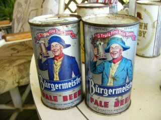 (20 Vintage Burgermeister Pale Beer flat top cans San Francisco Brewing Corp. 2