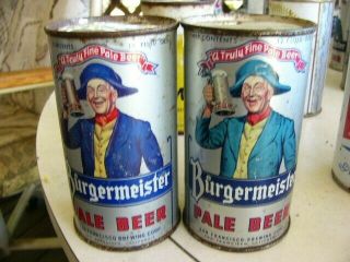 (20 Vintage Burgermeister Pale Beer flat top cans San Francisco Brewing Corp. 3