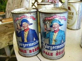(20 Vintage Burgermeister Pale Beer flat top cans San Francisco Brewing Corp. 4