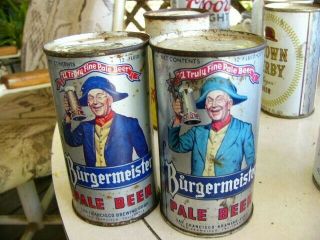 (20 Vintage Burgermeister Pale Beer flat top cans San Francisco Brewing Corp. 5